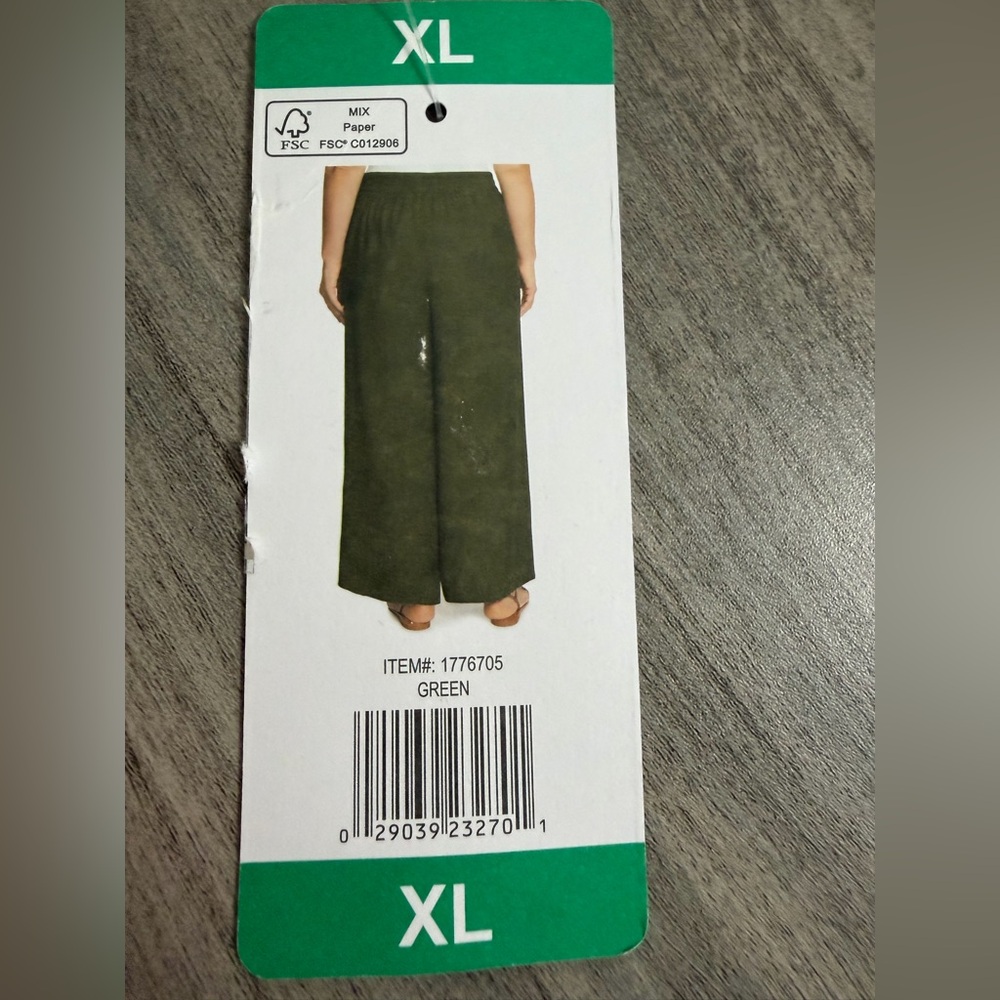 Ella MossOlive Green Wide-Leg Pants size XL - Picture 2 of 3